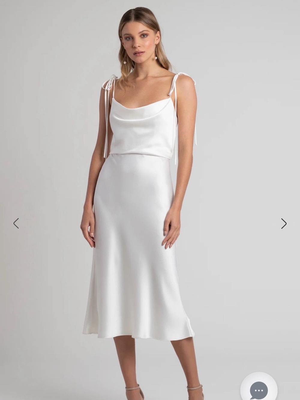 Jenny Yoo Collection “Kat Dress” Ivory White Tie Strap Dress Size 4 Bridal